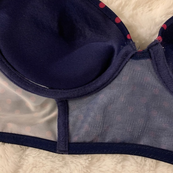 34B Beautiful Blue & Pink Polka-Dot Bra - Picture 7 of 9